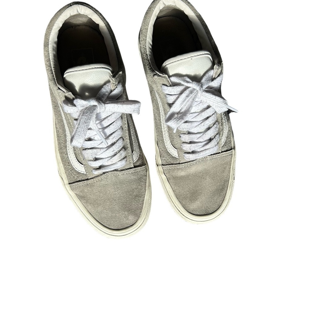 Gray Vans Suede Canvas Classic sneakers with white stripe lace up - Picture 4 of 7